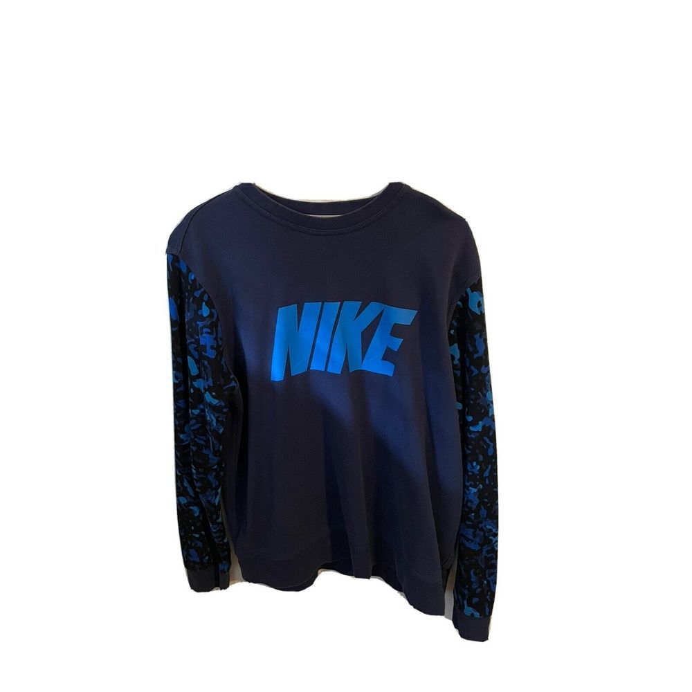 Nike‎ Sportswear Sweatshirt Blue Camo Camouflage Sleeves Men's Size XL